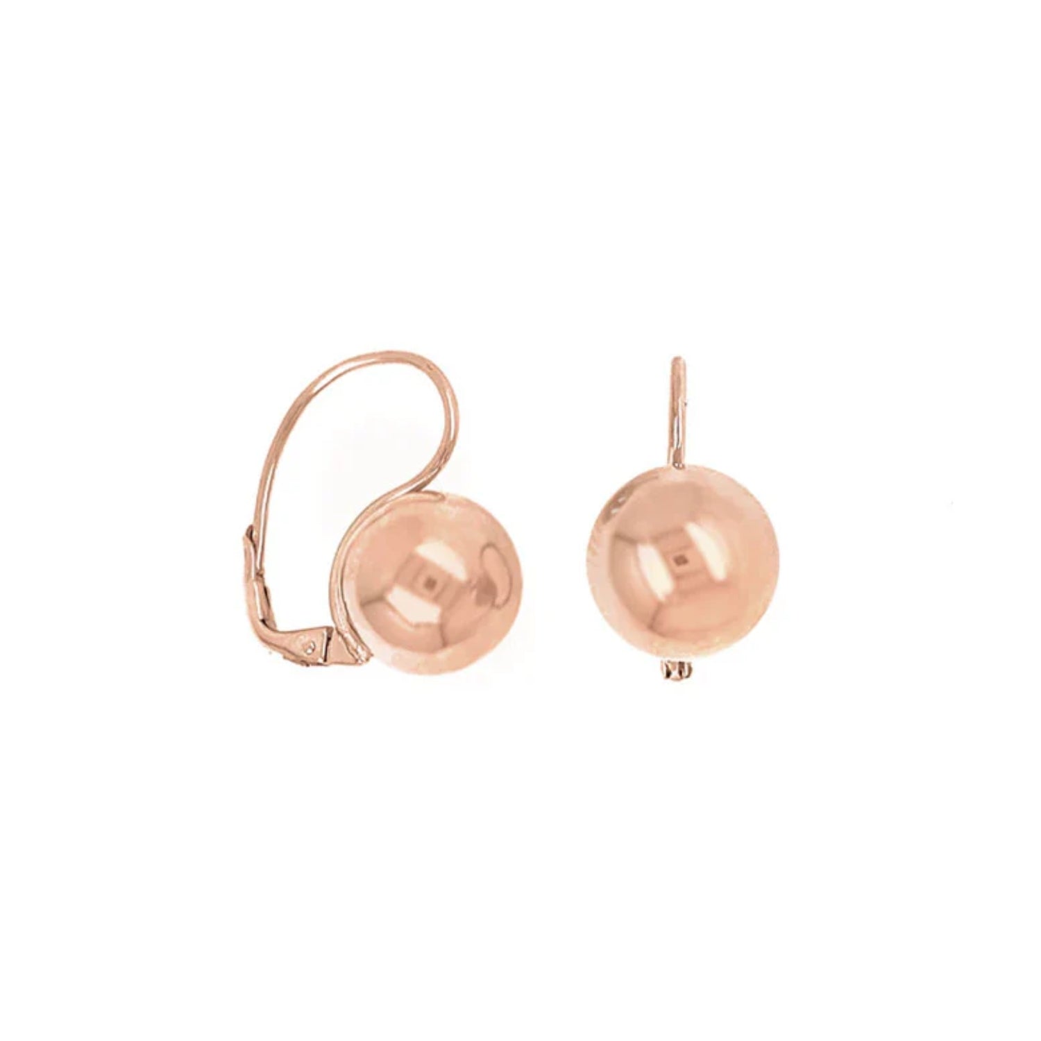 Lever Back Gold Ball Earrings