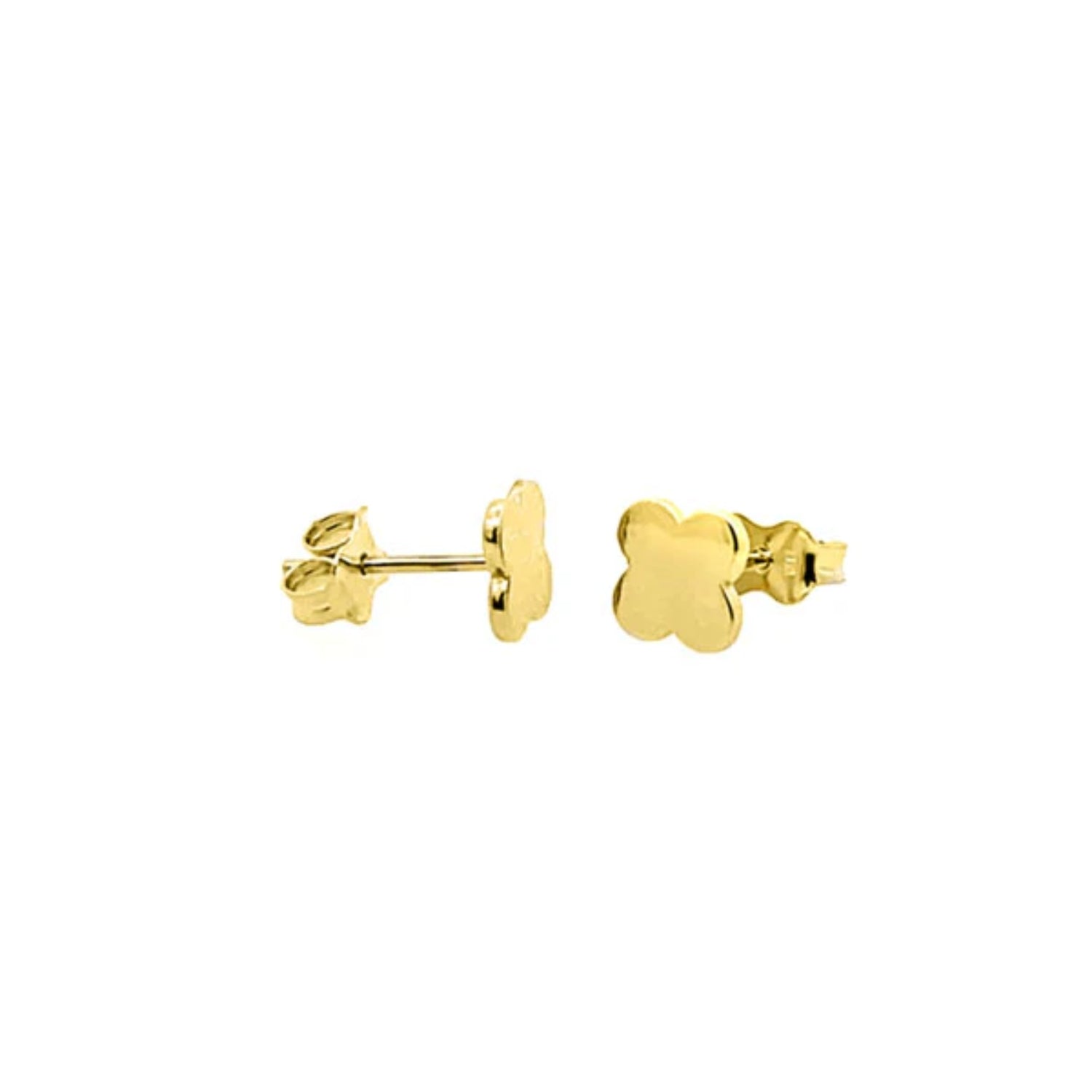 Gold Clover Stud Earrings