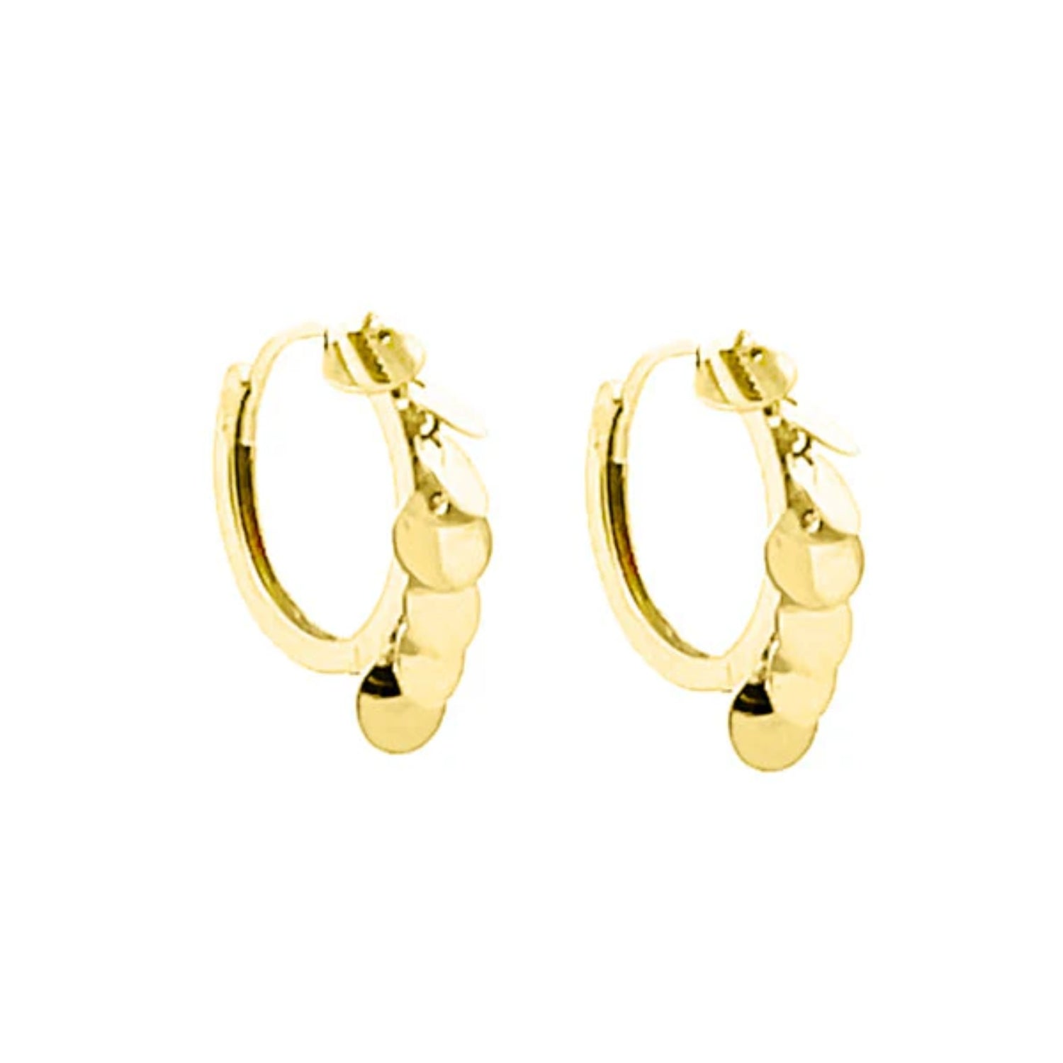 Dangle Disc Hoop Earrings