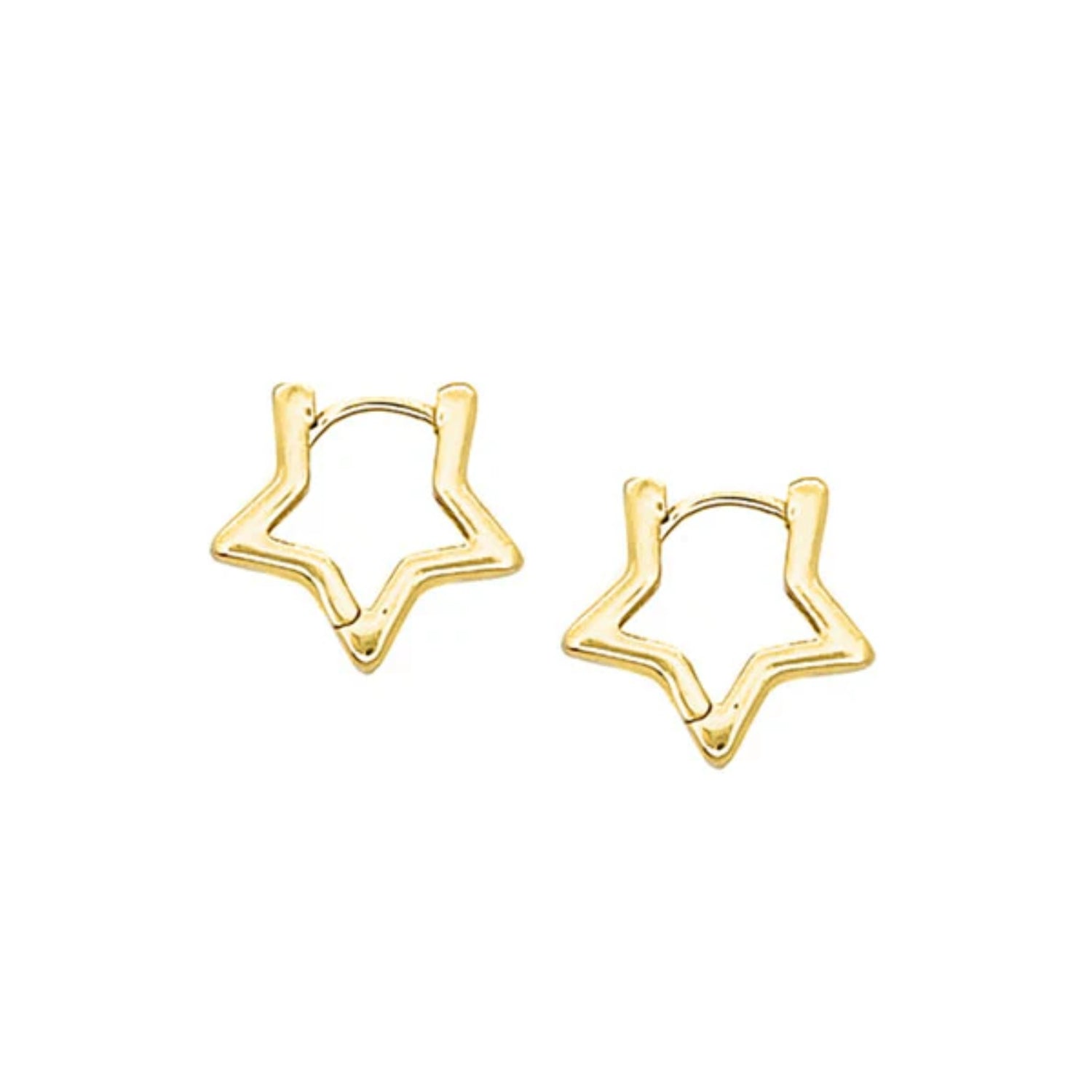 Gold Star Huggie Earrings