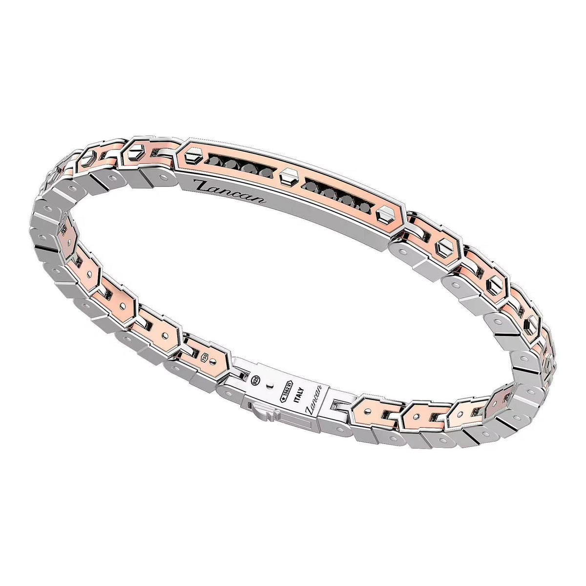 Zancan Silver Eternity Collection Mens Bracelet  8.2"