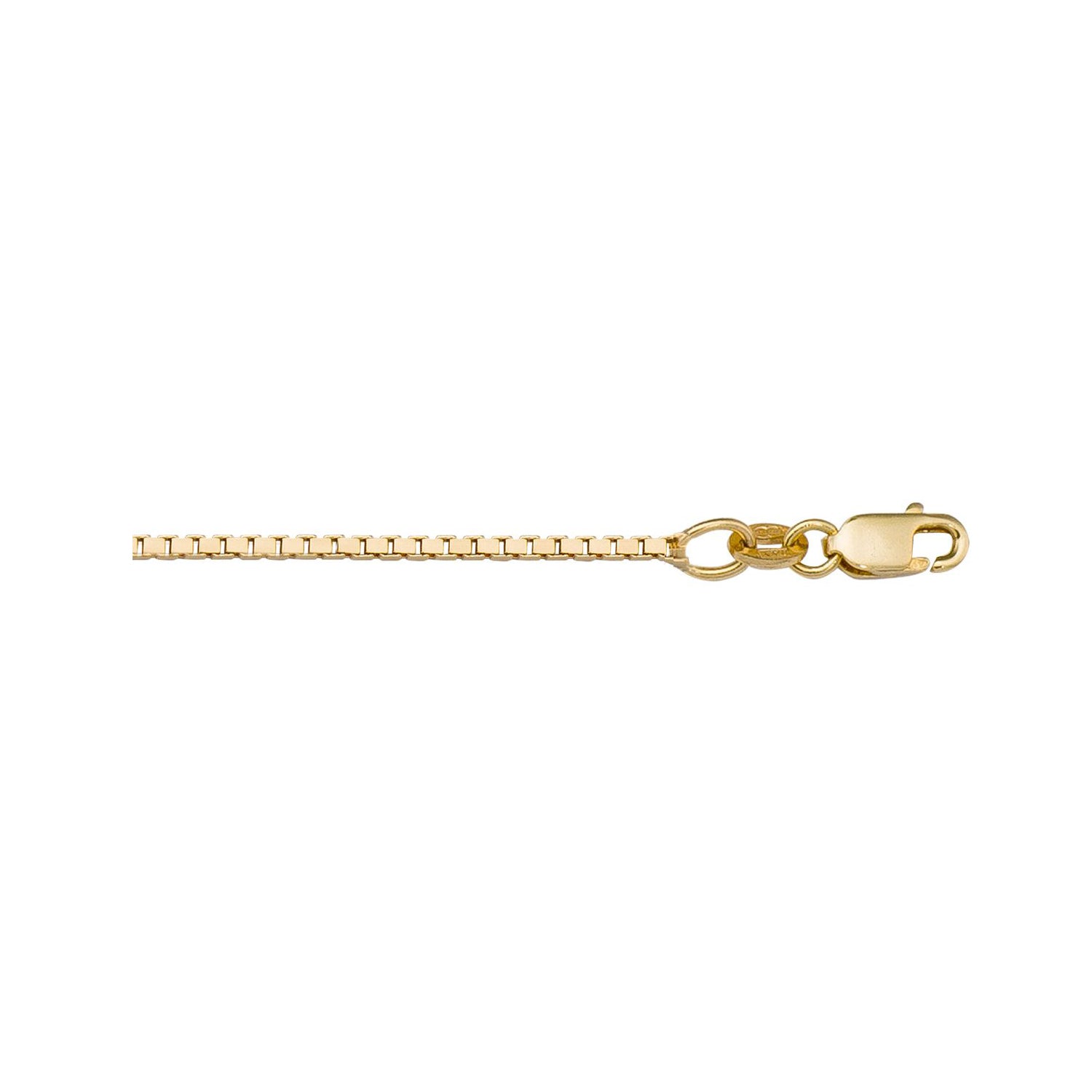 Yellow Gold Solid Box Chain 1.3mm