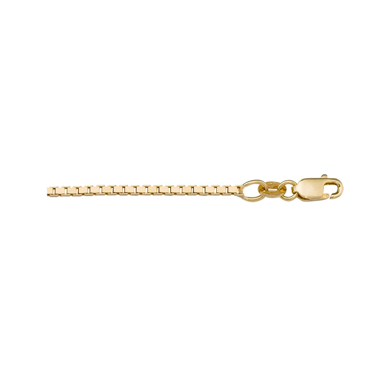 Yellow Gold Solid Box Chain 1.5mm