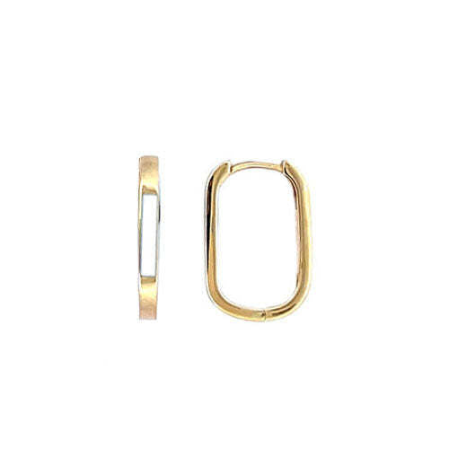 Video Thumbnail: 8558 4538 - Oblong &amp; White Enamel Hoop Earrings
