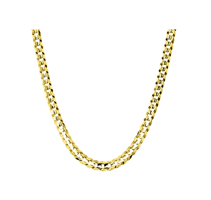 Flat Curb 18k Yellow Gold Chain 22"