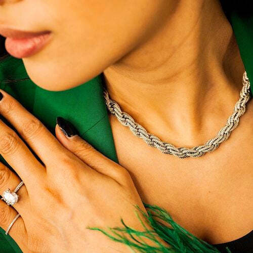 Video Thumbnail: Diamondropenecklace - Diamond White Gold Rope Necklace
