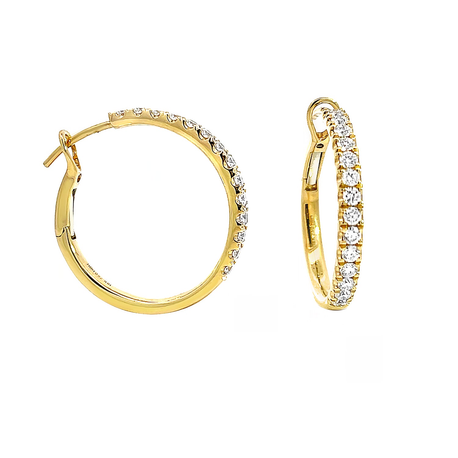 0.9CT Round Diamond Hoop Earrings