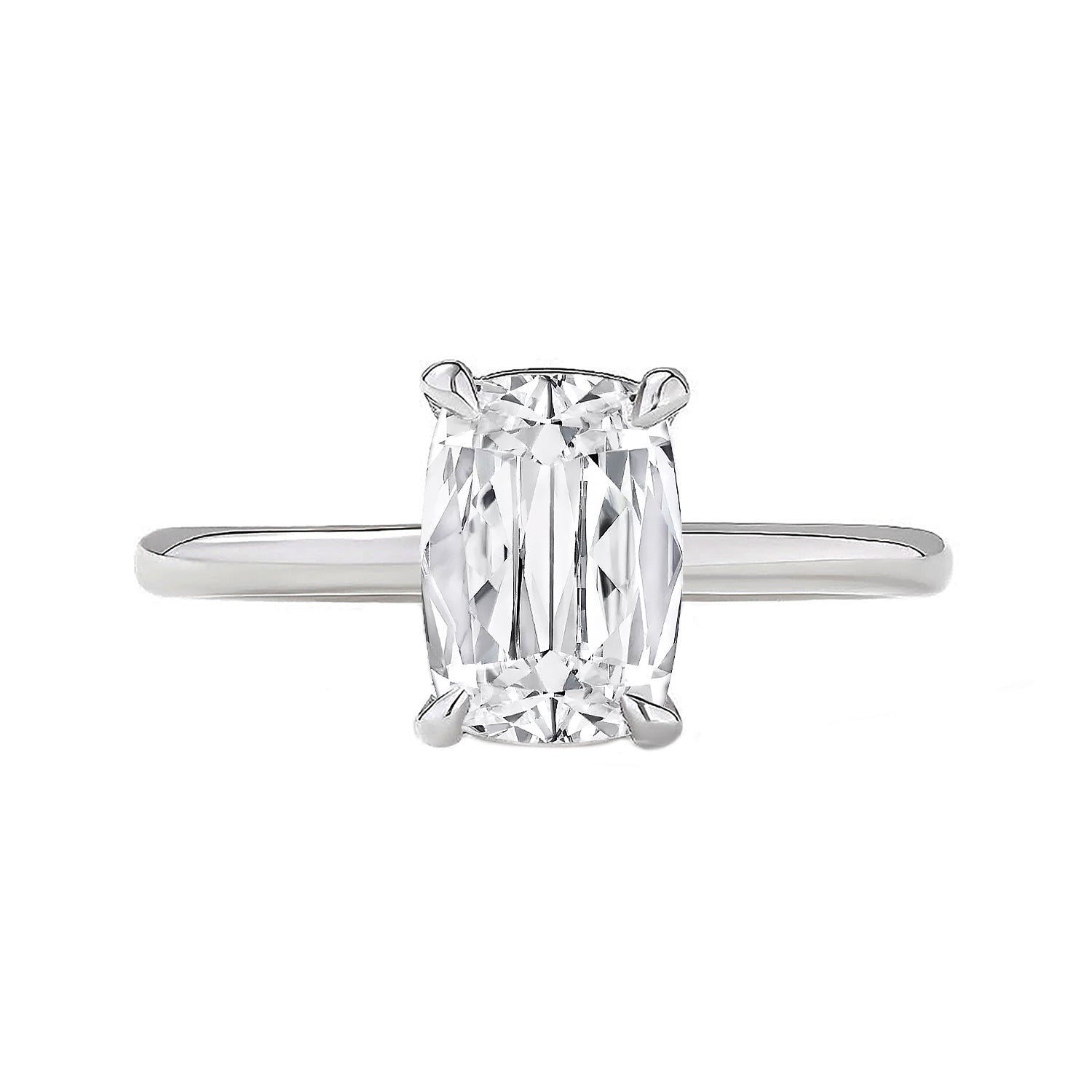 Solitaire Cushion Diamond Engagment Ring 1.01ct