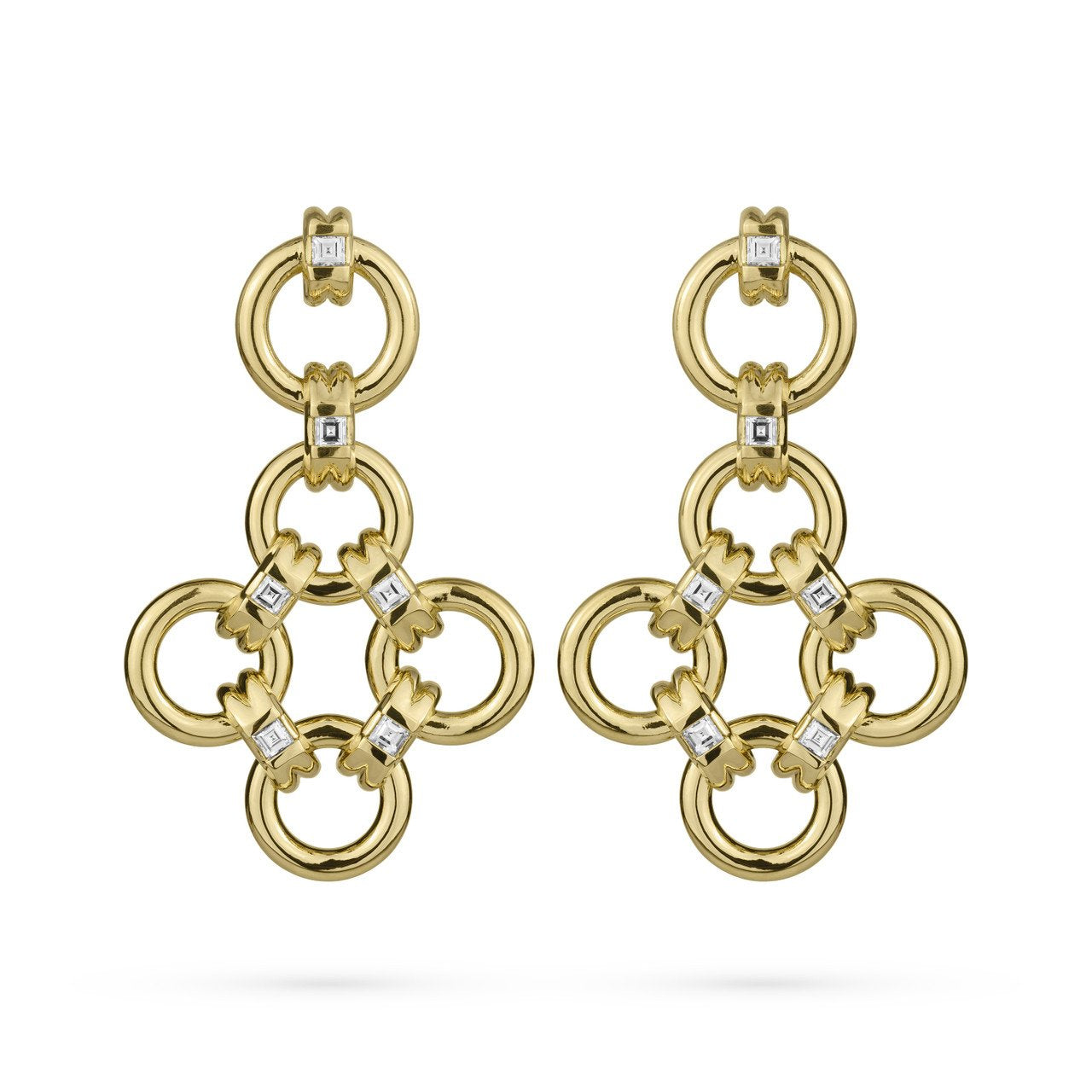 Paul Morelli 18K Yellow Gold Fancy Quad Drop Diamond Earrings 0.66ctw