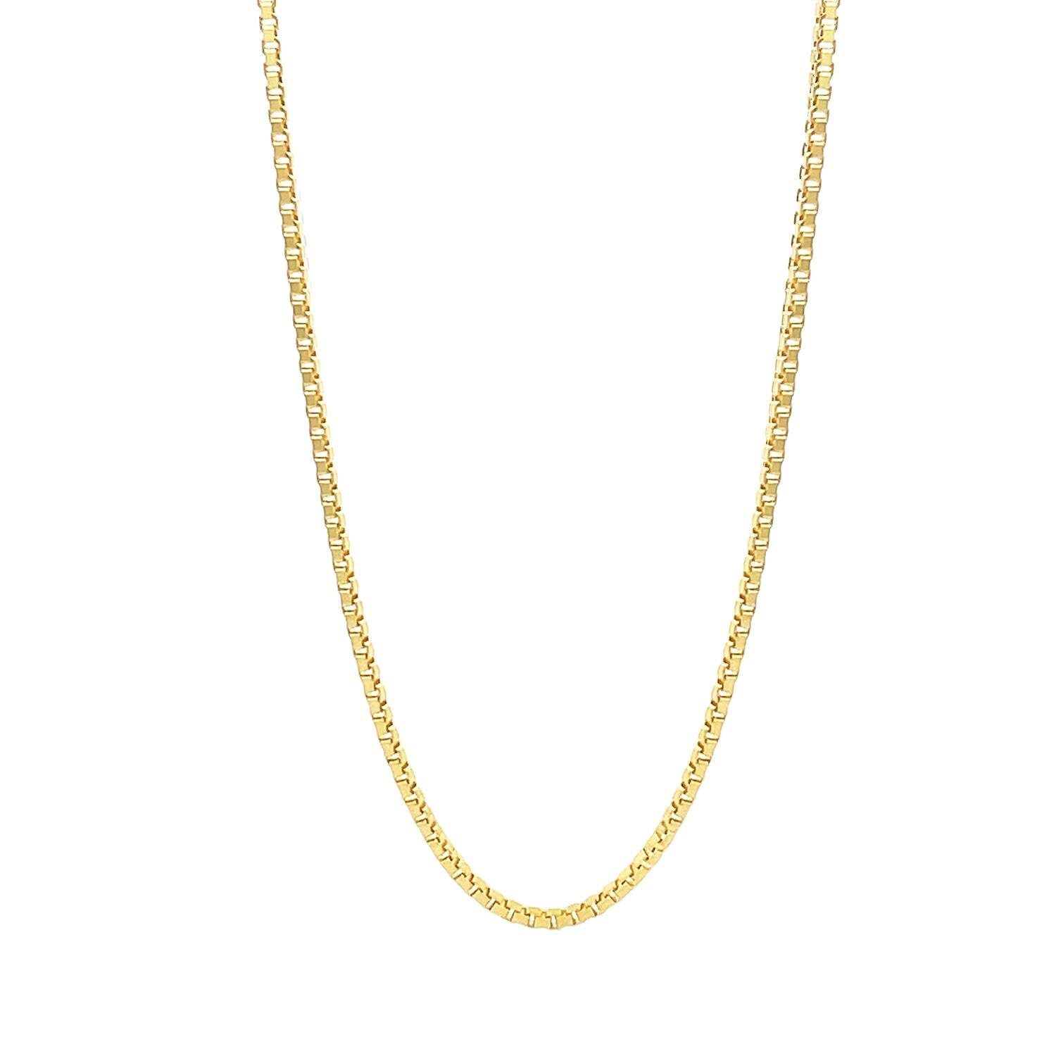 Yellow Gold Solid Box Chain 1.5mm