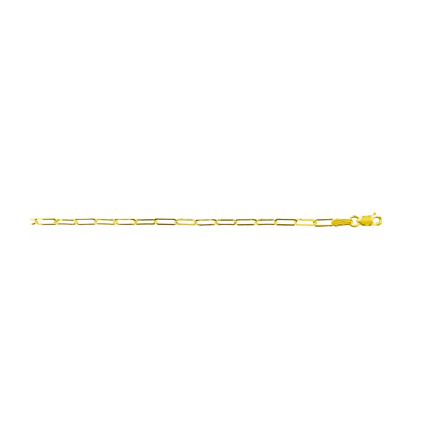 Yellow Gold Solid Paper Clip Necklace