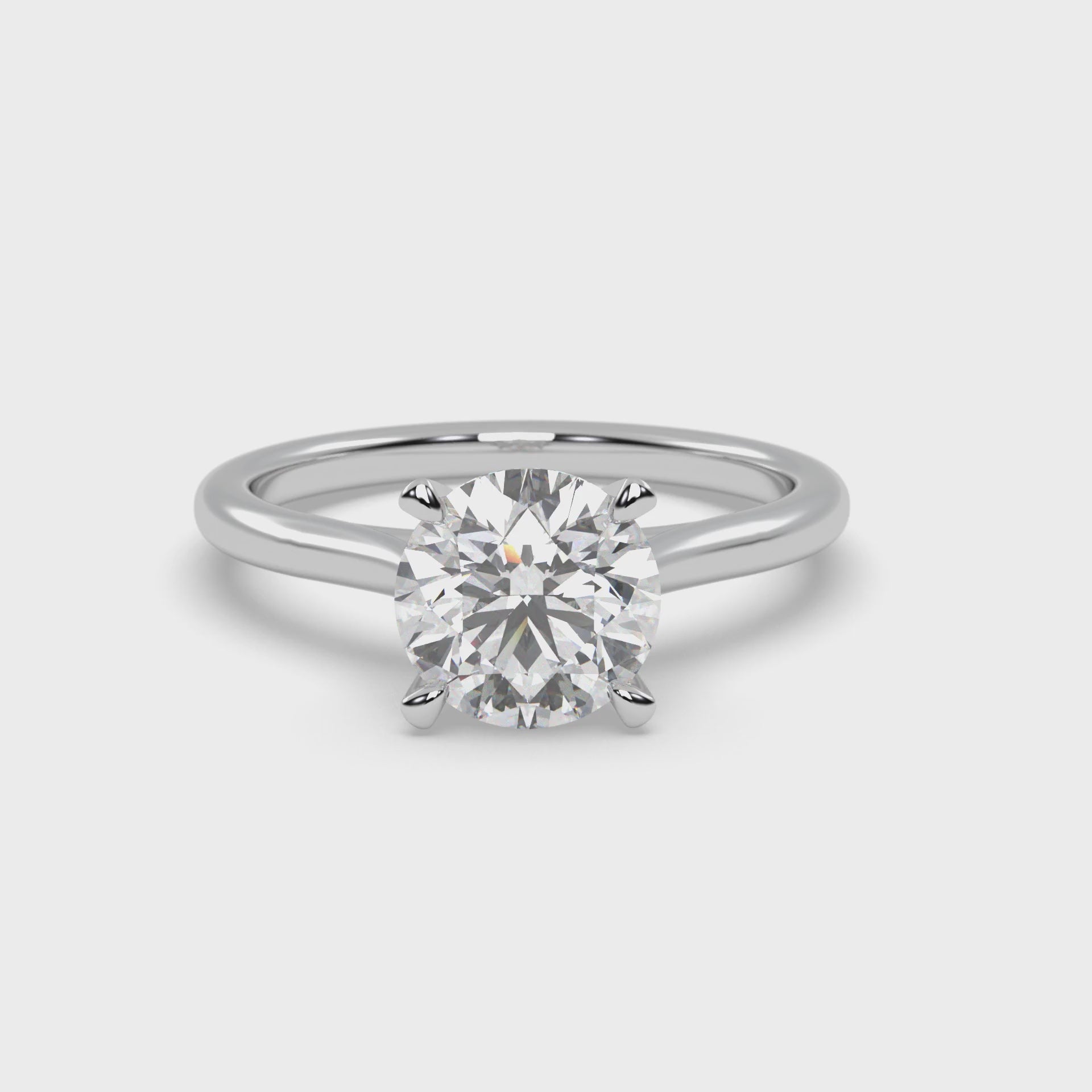 Video Thumbnail: 18k White Gold Stella Round Diamond Engagement Ring