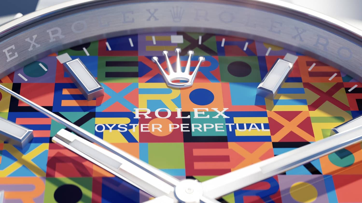 A video showing the Rolex Oyster Perpetual 36 in Oystersteel with a colourful Jubilee dial, released in 2026 to commemorate 100 years of the depth-defying waterproofness of the Rolex Oyster case