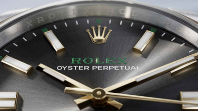A video showing the Rolex Oyster Perpetual 41 in yellow Rolesor, released in 2026 to commemorate 100 years of the depth-defying waterproofness of the Rolex Oyster case