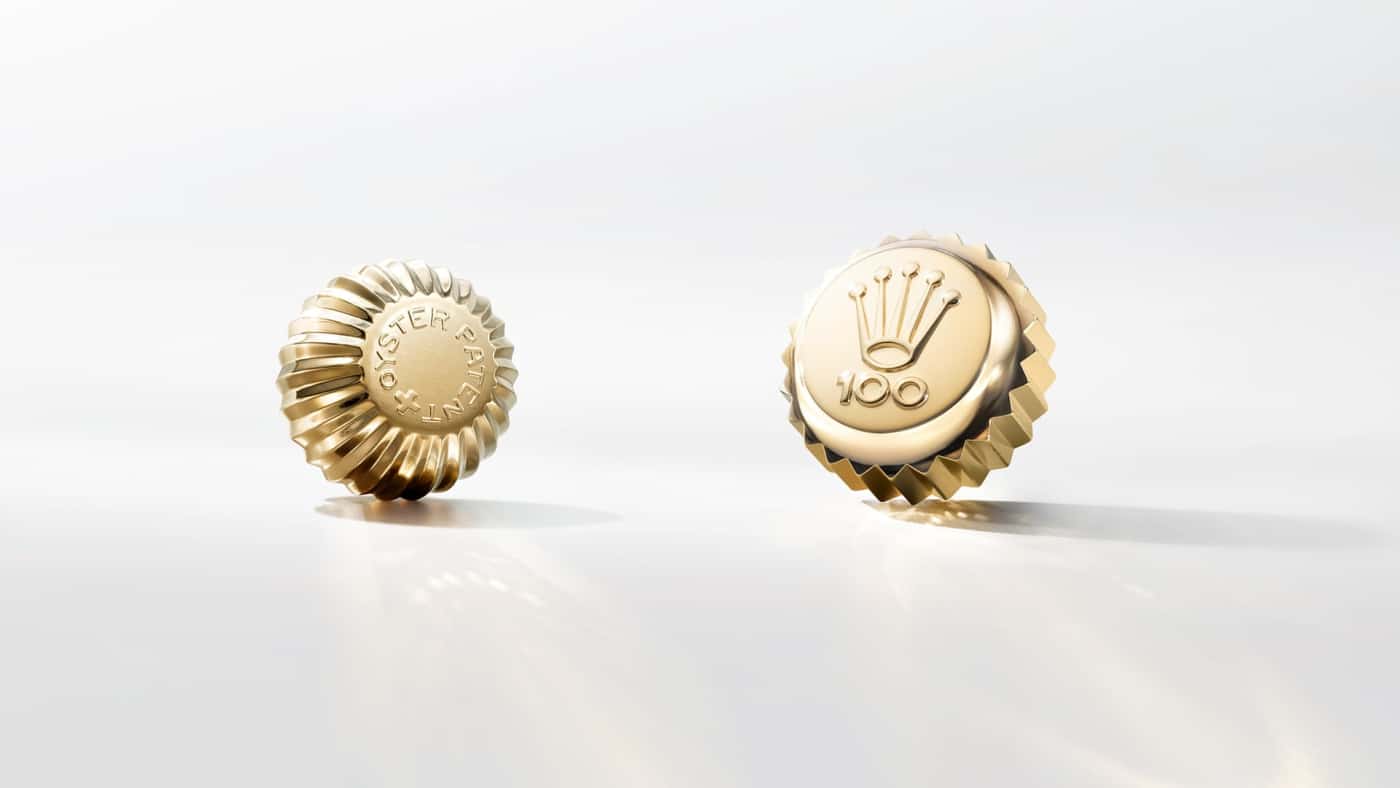 A video showcasing the first 100 years of the Rolex Oyster. The thumbnail preview depicts two, gold, screw-down crowns manufactured by Rolex. One vintage. One modern.