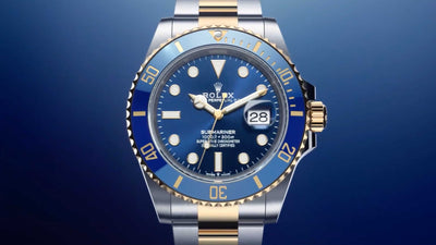 A video showcasing the Cerachrom bezel of a Rolex Submariner Date. The thumbnail preview depicts a Rolex Submariner Date in yellow Rolesor with blue dial and blue Cerachrom bezel.