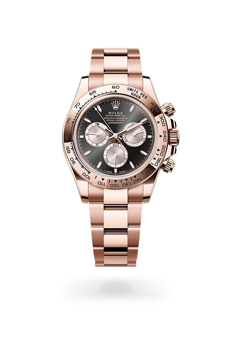 rolex cosmograph daytona in 18 ct everose gold, m126505-0001 - howard fine jewellers