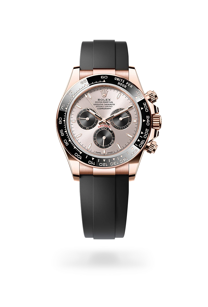 rolex cosmograph daytona in 18 ct everose gold, m126515ln-0006 - howard fine jewellers