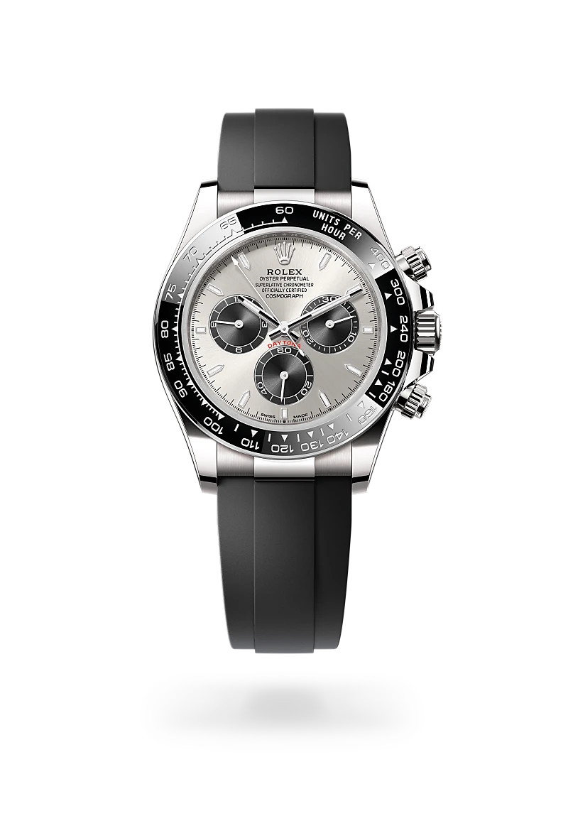 rolex cosmograph daytona in 18 ct white gold, m126519ln-0006 - howard fine jewellers