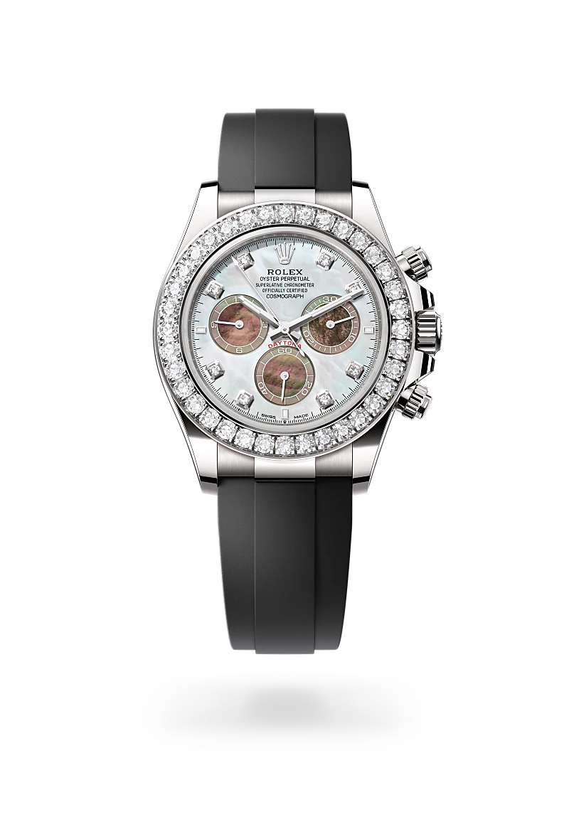 rolex cosmograph daytona in 18 ct white gold, m126589rbr-0001 - howard fine jewellers