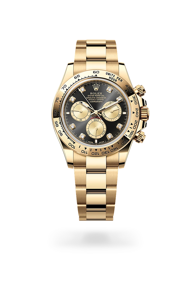 rolex cosmograph daytona in 18 ct yellow gold, m126508-0003 - howard fine jewellers