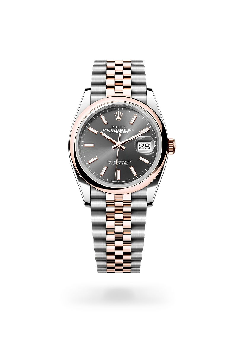 rolex datejust in everose rolesor, m126201-0013 - howard fine jewellers