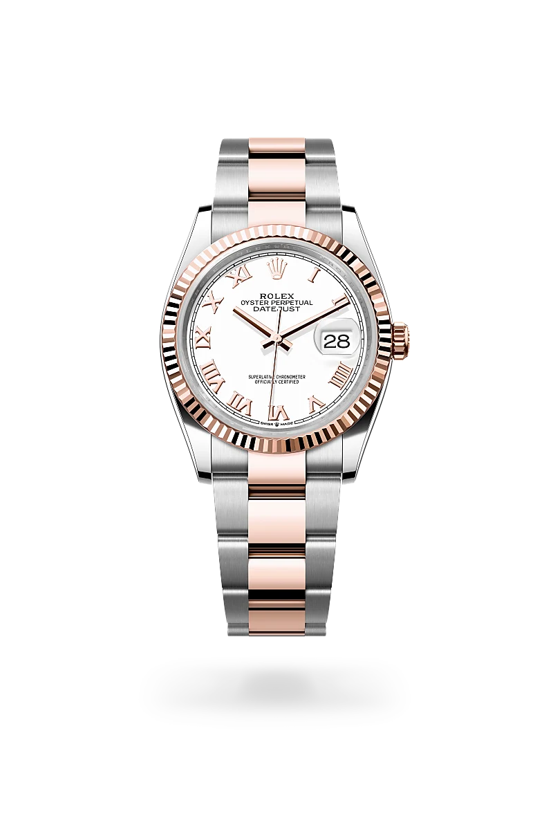 rolex datejust in everose rolesor, m126231-0016 - howard fine jewellers