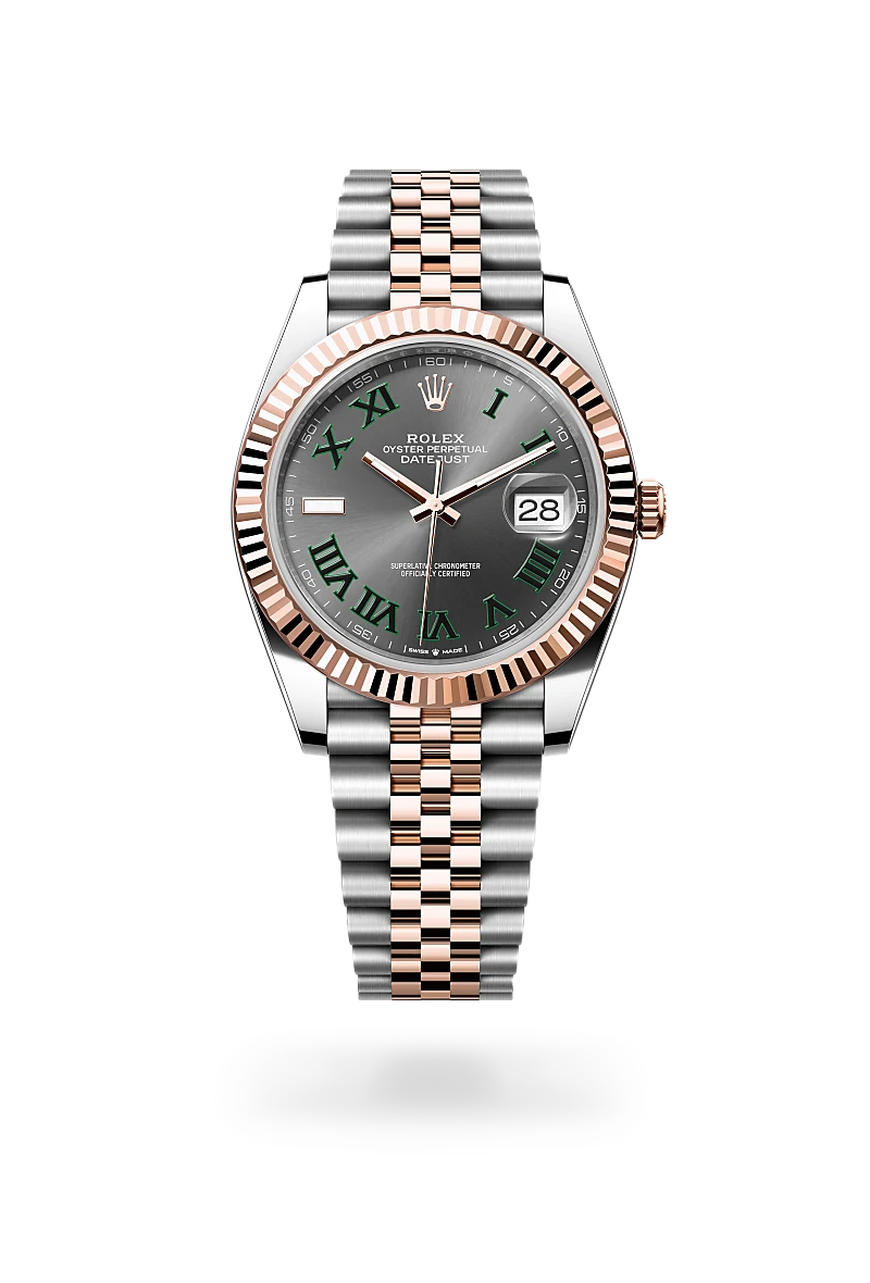 rolex datejust in everose rolesor, m126331-0016 - howard fine jewellers