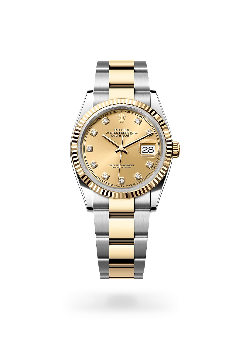 rolex datejust in yellow rolesor, m126233-0018 - howard fine jewellers