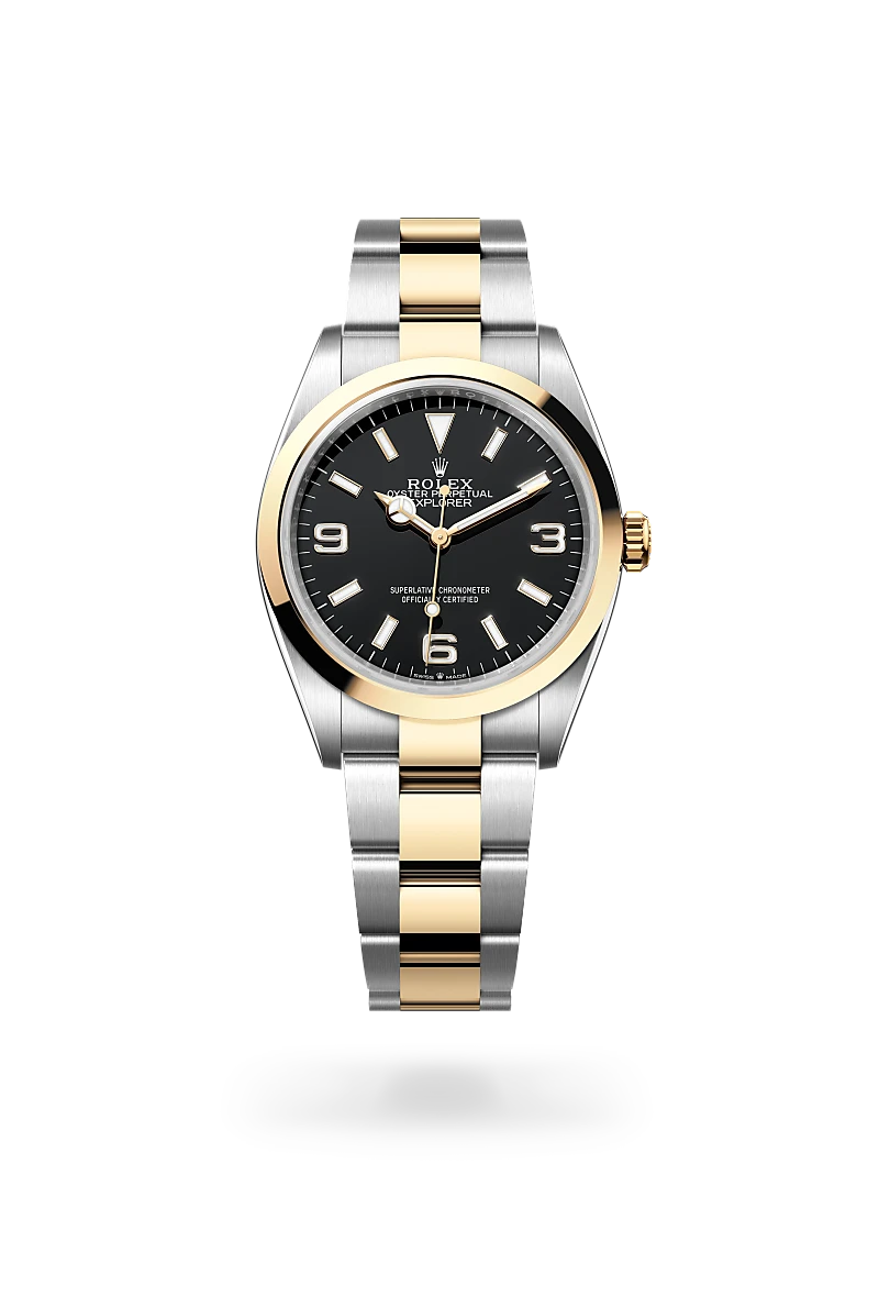 rolex explorer in yellow rolesor, m124273-0001 - howard fine jewellers