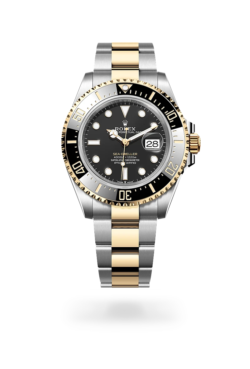 rolex sea-dweller in yellow rolesor, m126603-0001 - howard fine jewellers