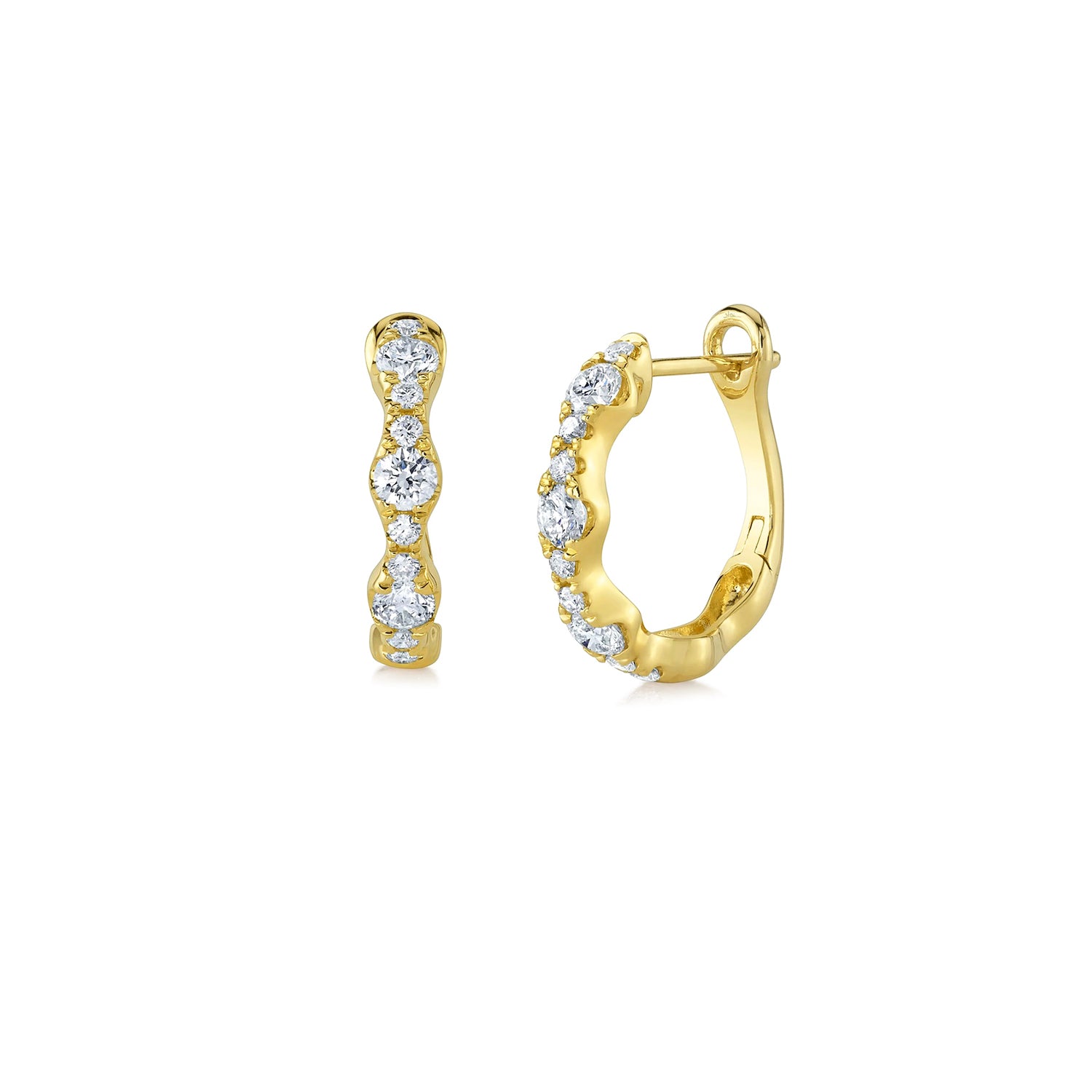 1CT Diamond Hoop Earrings