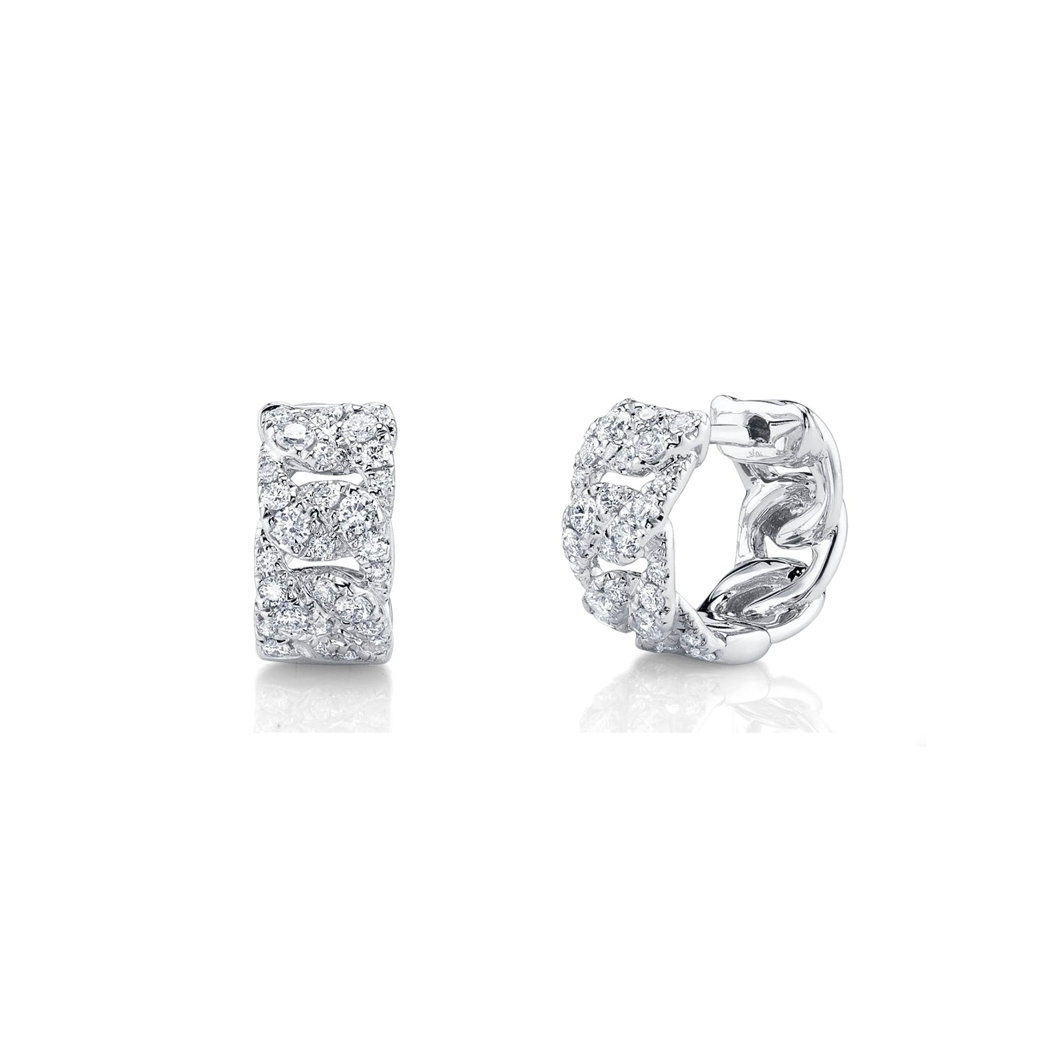 0.48CT Diamond Link Huggie Earrings