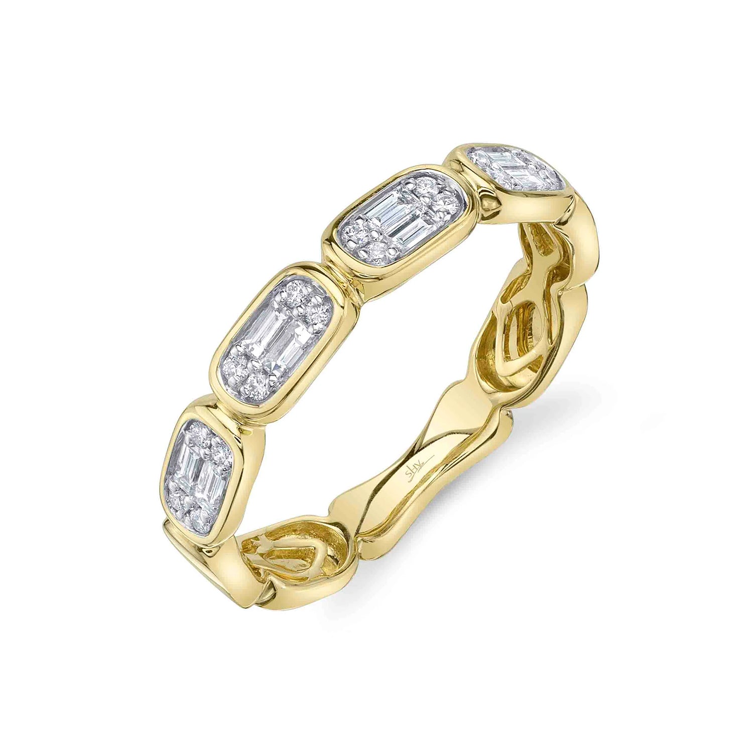 YELLOW GOLD DIAMOND BAGUETTE BAND 0.29ctw