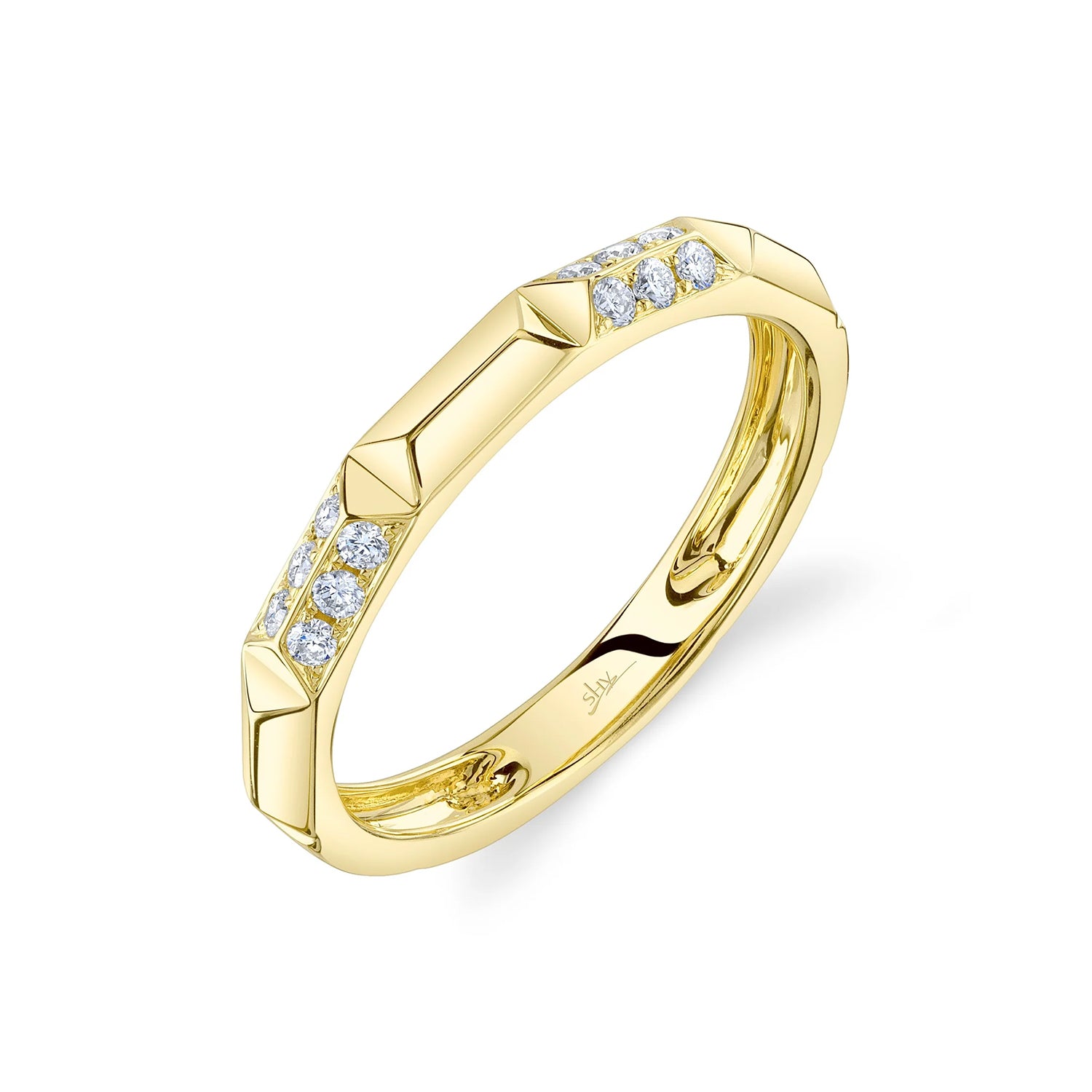 14K Diamond Geo Cut Band 0.13CTW