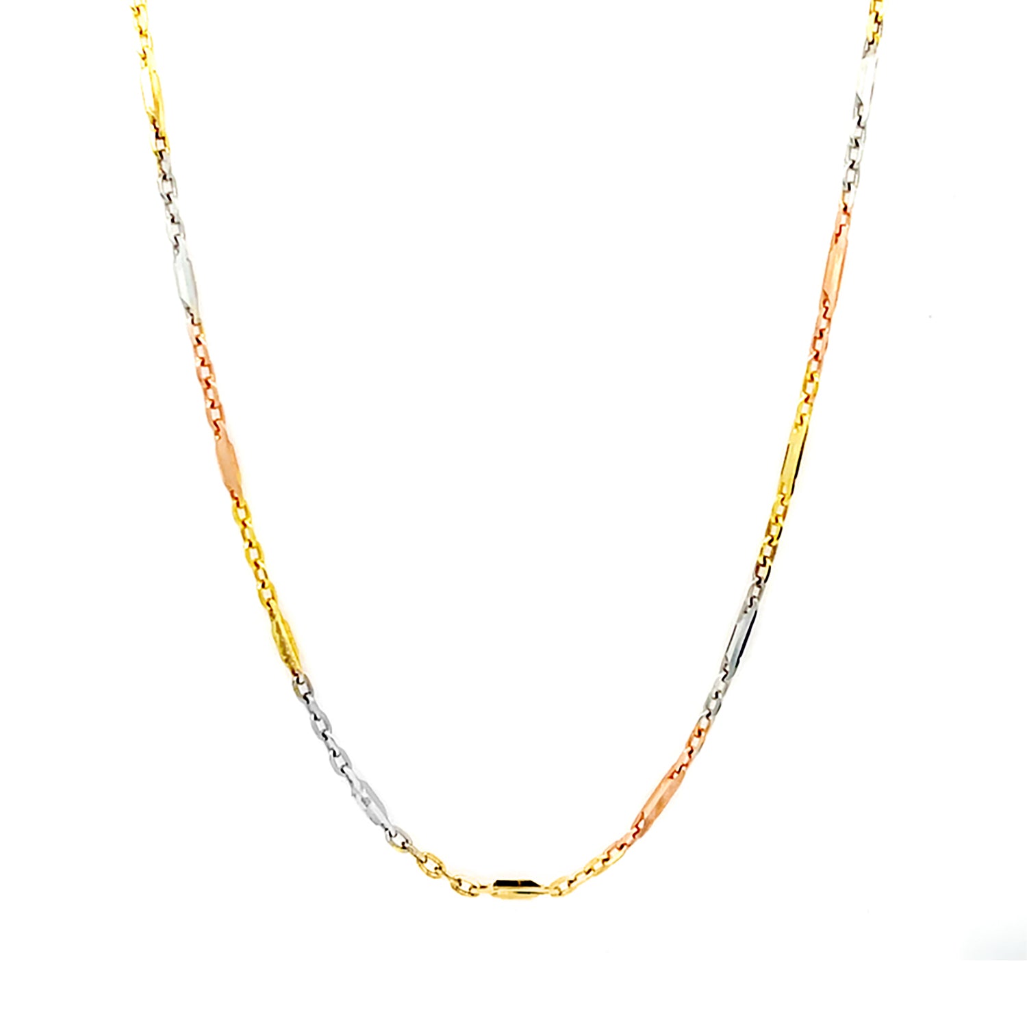 Tri Gold Fancy Necklace 16"