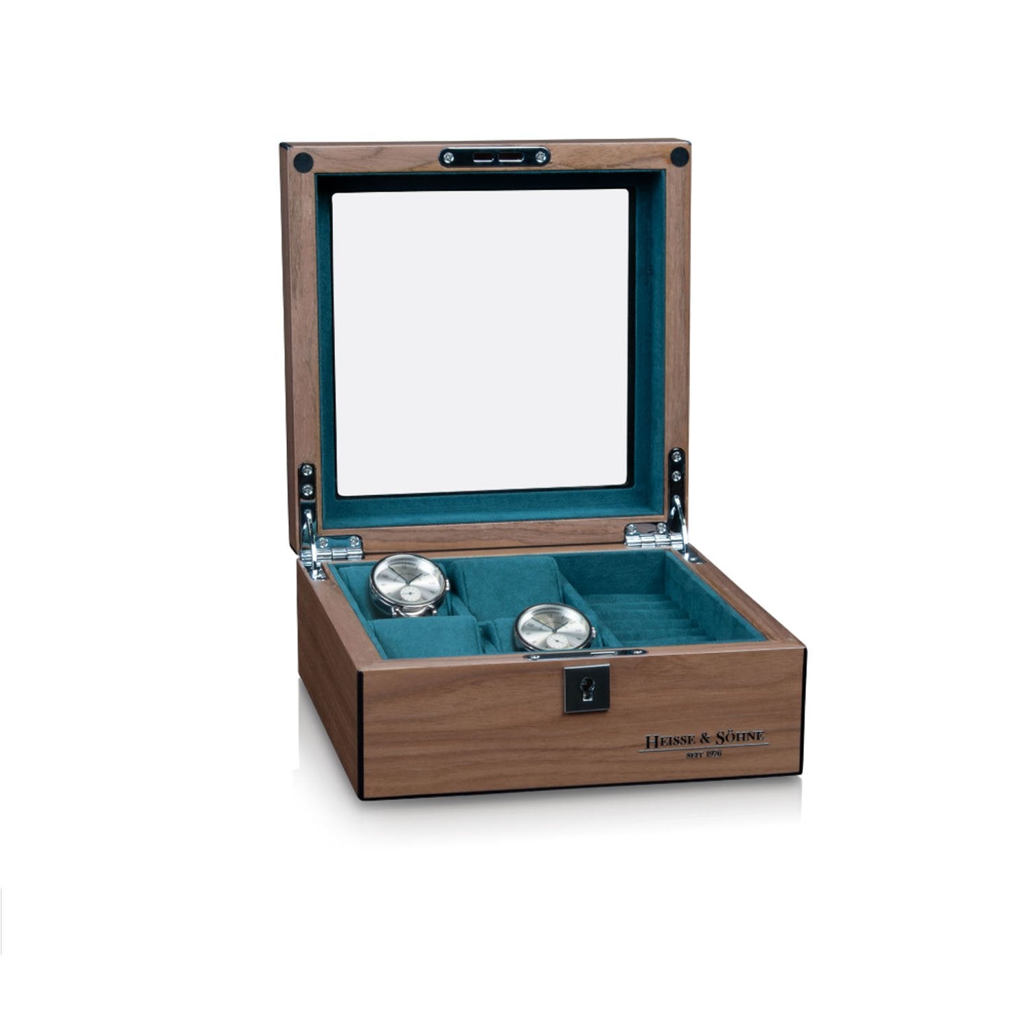 Video Thumbnail: Watch Organizer 4 Glass 20251107091351 4548 - Heisse &amp; Söhne Borneaux 4 Watches Walnut Box