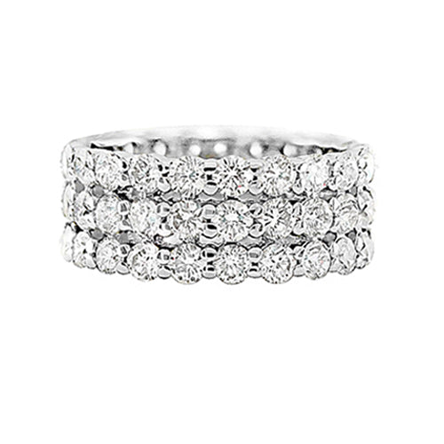 Three Row Diamond Anniversary Ring