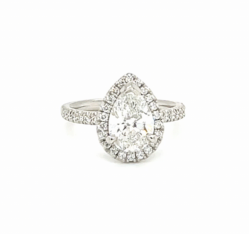 Howard Design Halo Pear Diamond Engagement Ring
