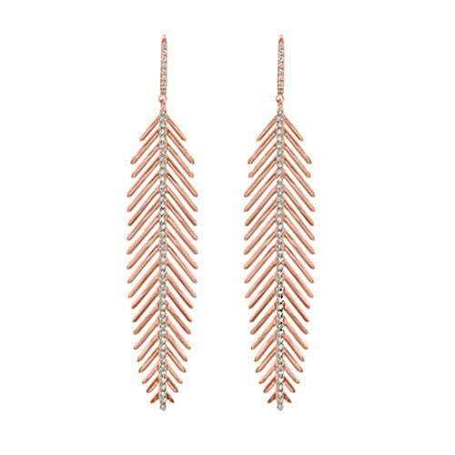 Video Thumbnail: Feather Diamond Drop Earrings