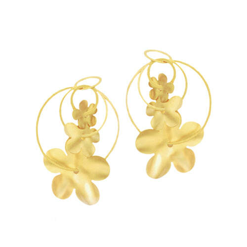 Video Thumbnail: Gold Flower Drop Earrings