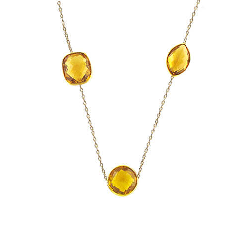 Video Thumbnail: Citrine Bezel Station Necklace
