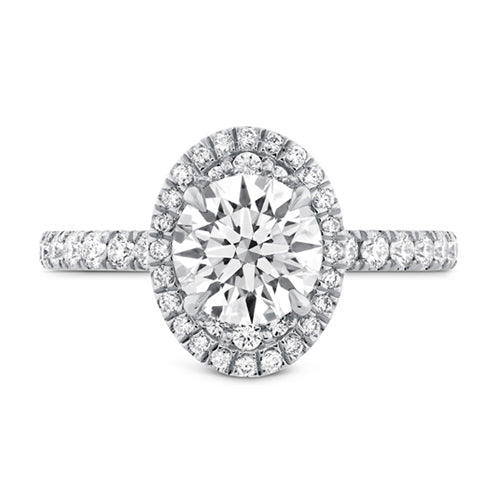Hearts On Fire Juliette Oval Halo Side Diamond Engagement Ring