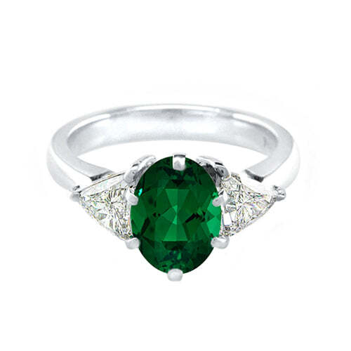 Video Thumbnail: Revisedemerlad - Oval Emerald Trillion Diamond Ring