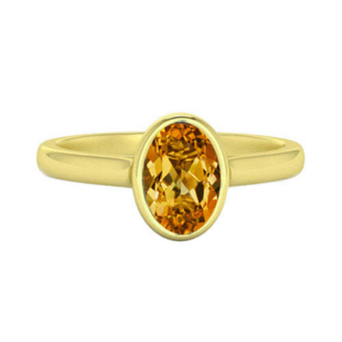 Video Thumbnail: Citrine - Oval Bezel Gemstone Satin Ring
