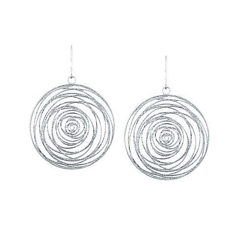 Gold Spiral Disc Drop Earrings