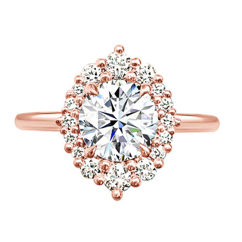 Diamond Halo Custom Engagement Ring