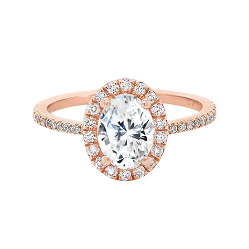 Halo Diamond Rose Gold Engagement Ring