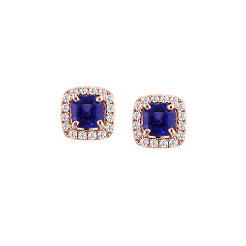 Video Thumbnail: Halosappphirestud - Custom Halo Diamond Sapphire Stud Earrings