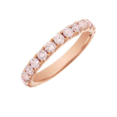 Video Thumbnail: Pink Diamond Eternity Wedding Band Ring